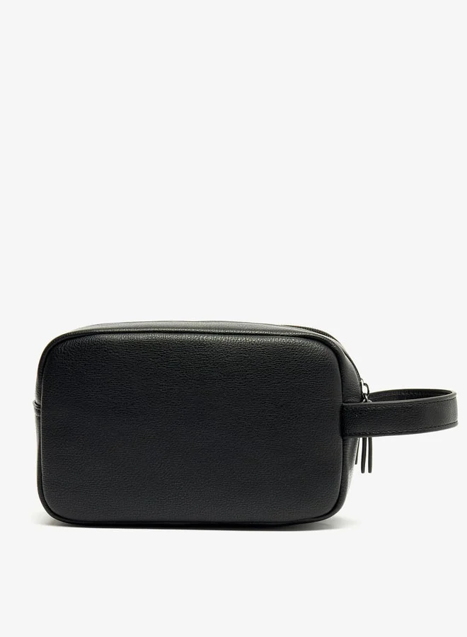DUCHINI BLACK Men's Solid Pouch with Zip Closure and Wristlet Strap for Men | Best Price UAE