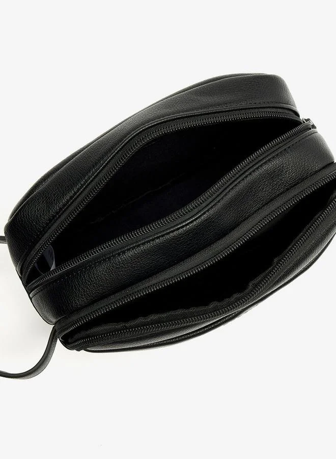 Duchini BLACK Men's Solid Pouch with Zip Closure and Wristlet Strap for Men | Best Price UAE