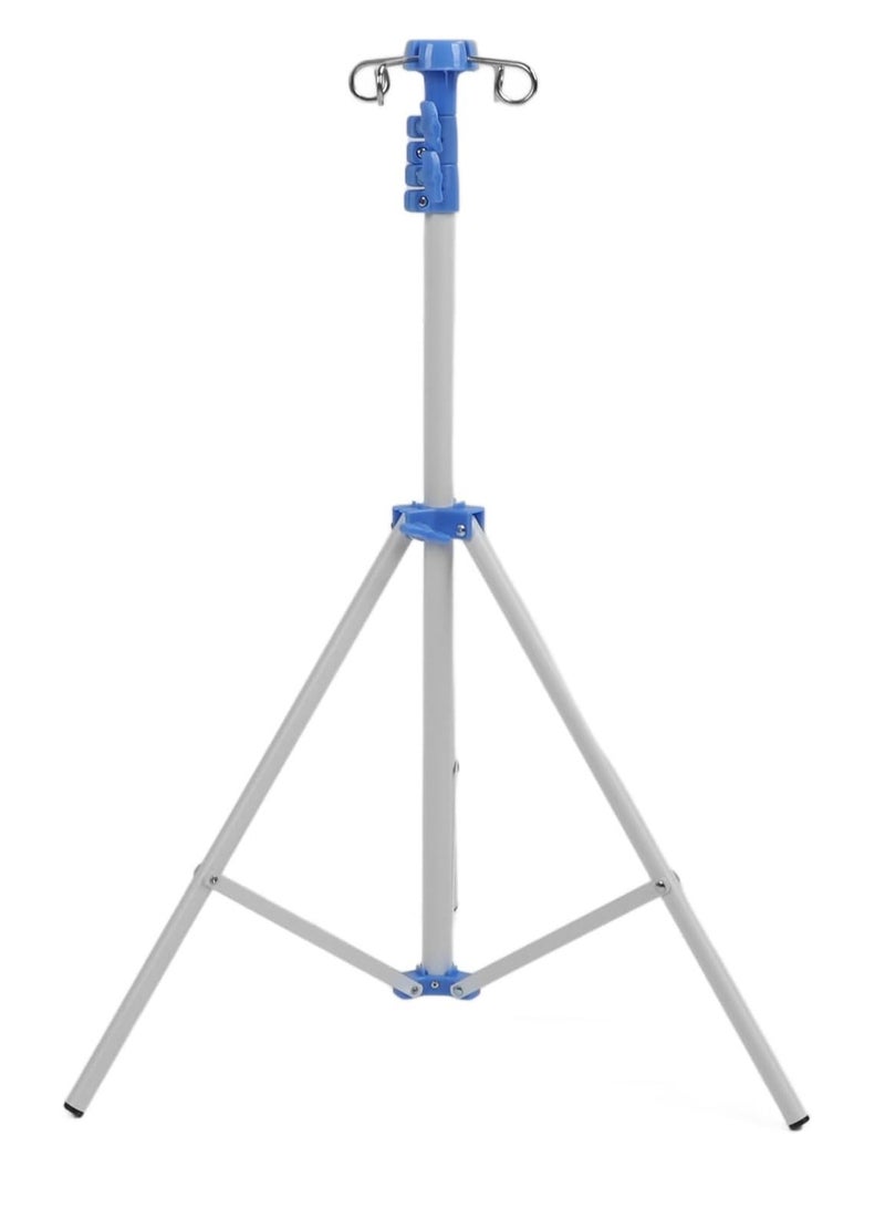 XiuWoo Extendable Metal IV Poles, Portable Tripod IV Poles Stand, Collapsible IV Drip Bag Floor Stand, Steel Infusion Stand with 4 Hook for Travel, Hospital, Clinic, Home Care Adjustable 70-210cm  - Image 1