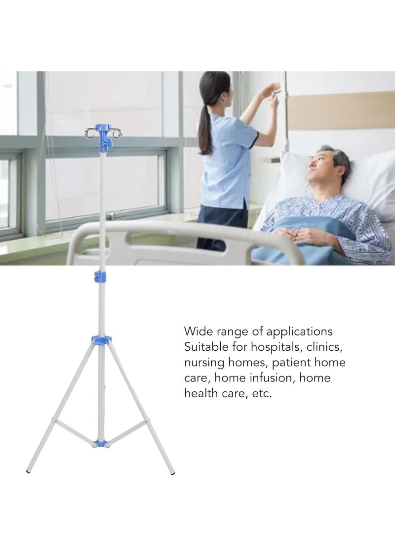 XiuWoo Extendable Metal IV Poles, Portable Tripod IV Poles Stand, Collapsible IV Drip Bag Floor Stand, Steel Infusion Stand with 4 Hook for Travel, Hospital, Clinic, Home Care Adjustable 70-210cm  - Image 4