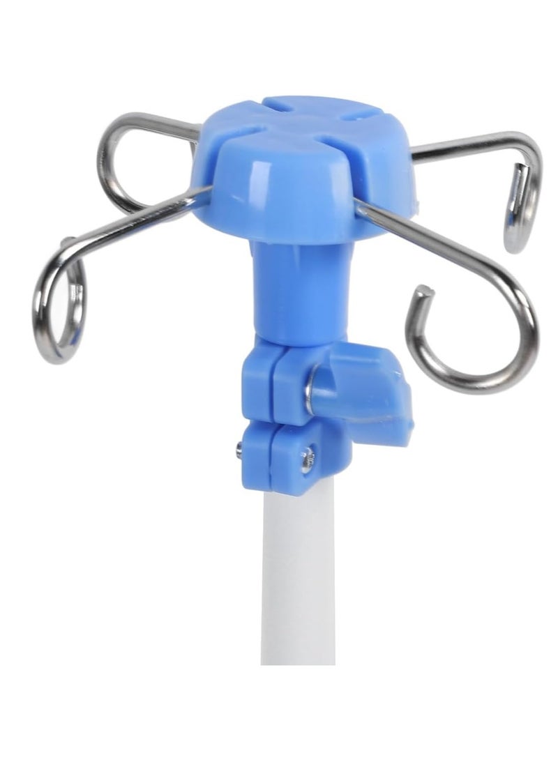 XiuWoo Extendable Metal IV Poles, Portable Tripod IV Poles Stand, Collapsible IV Drip Bag Floor Stand, Steel Infusion Stand with 4 Hook for Travel, Hospital, Clinic, Home Care Adjustable 70-210cm  - Image 5