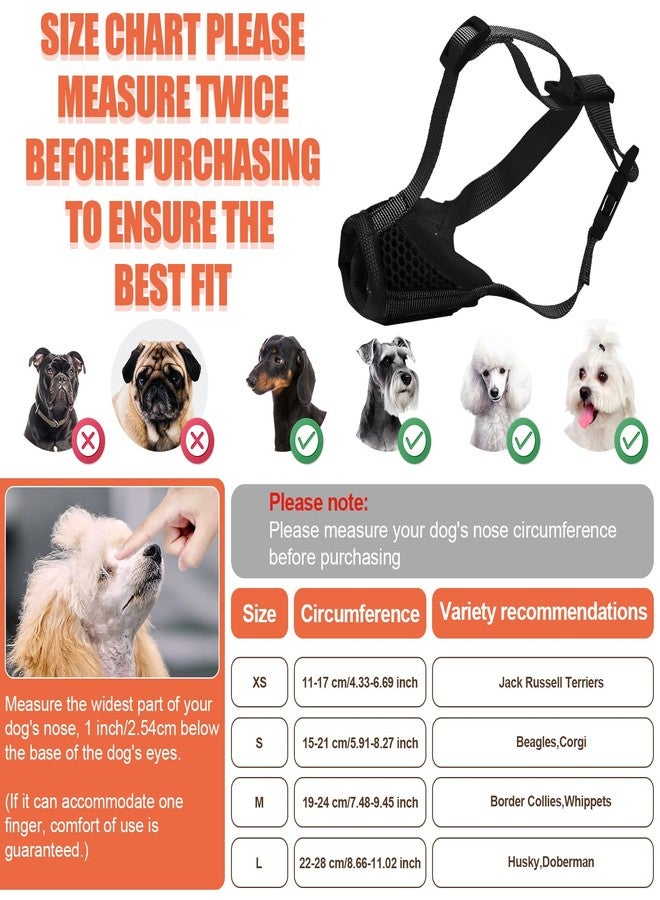 PEUTIER Muzzle for Dog, Soft Small Pet Mesh Muzzle with Stable Head Bar Design Dog Anti Barking Muzzle Dog Muzzle to No Bite Bark Stop Chewing, Keeping Quite in Public Dogs Gift (Black) - Image 2