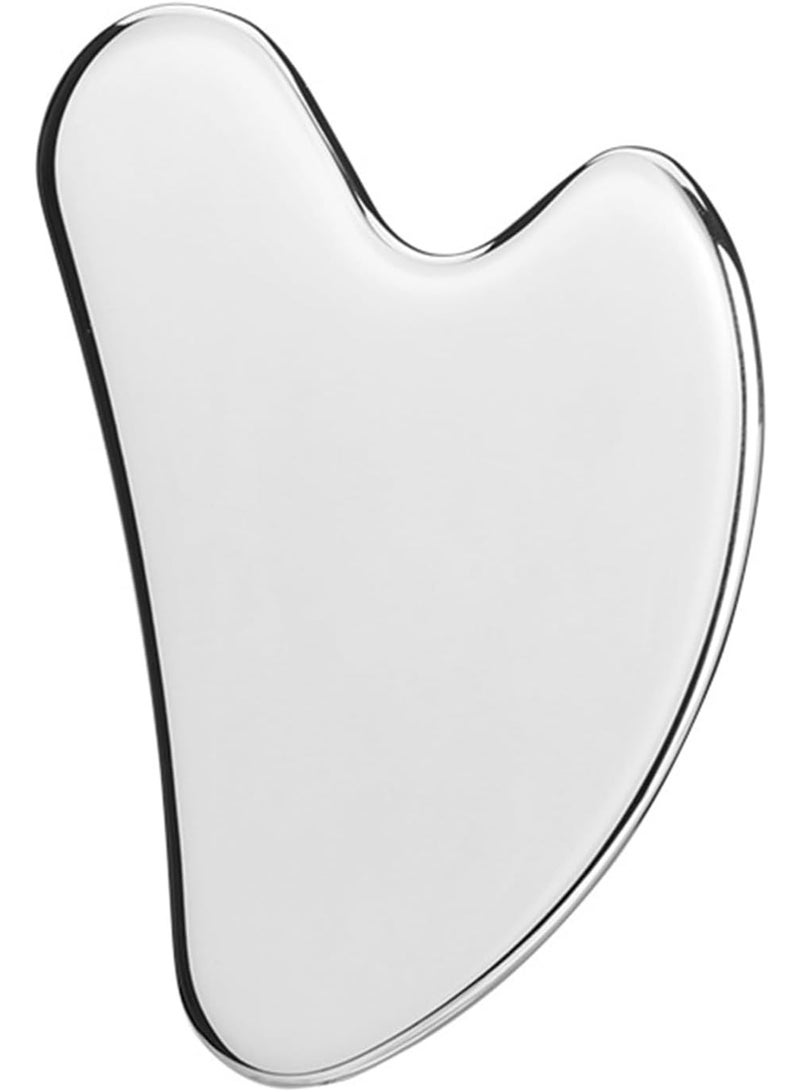 أداة تدليك جواشا من الفولاذ المقاوم للصدأ بتصميم على شكل قلب لتقشير وعلاج الوجه - Image 1