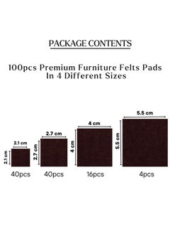 Royalkart Royalkart Self Sticking Square Furniture Felt Pads with 3M Adhesion | Non-Skid Floor Protector Furniture Pad Noise Insulation with Plastic Storage Box (Brown) (Pack of 100 )  - Image 2