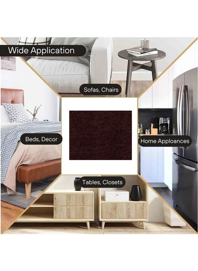 Royalkart - Royalkart Self Sticking Square Furniture Felt Pads with 3M Adhesion | Non-Skid Floor Protector Furniture Pad Noise Insulation with Plastic Storage Box (Brown) (Pack of 100 ) - Image 1