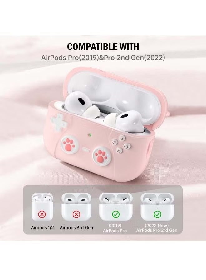 غطاء Airpods Pro 2 / غطاء Airpods Pro ، تصميم مشغل ألعاب Cat ، حافظة Airpods Pro 2 2022 مع سلسلة مفاتيح للرجال والنساء ، غطاء حماية ناعم من السيليكون ل Airpods Pro 2nd / 1st Gen - Image 4