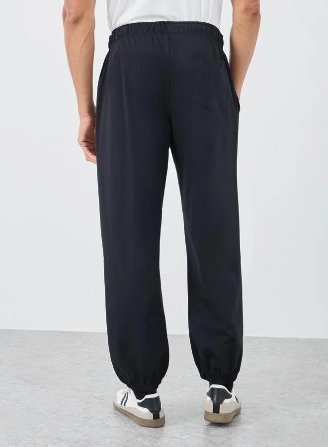 Styli Styli Pack of 2 - Solid Terry Relaxed Fit Elasticated Cuff Joggers