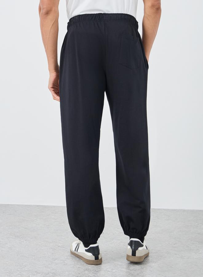 Styli Pack of 2 - Solid Terry Relaxed Fit Elasticated Cuff Joggers - Image 5