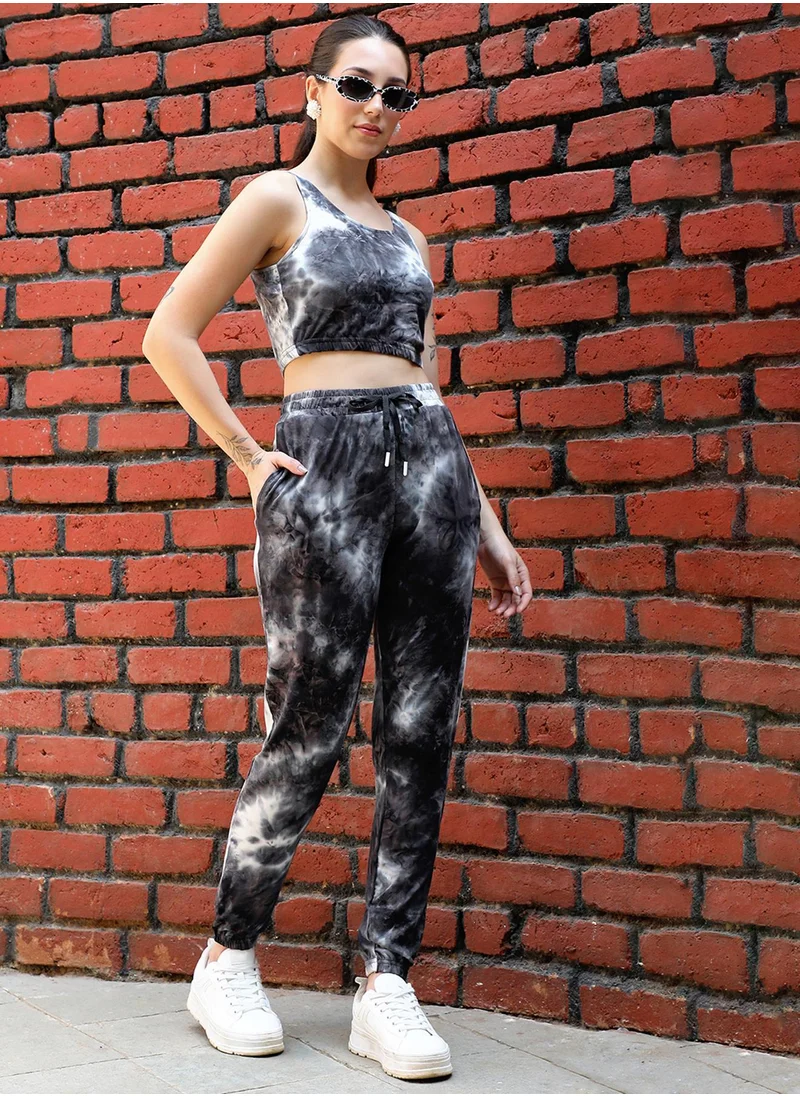 PINACOLADA Women's Charcoal Grey Tie-Dye Co-Ord Set