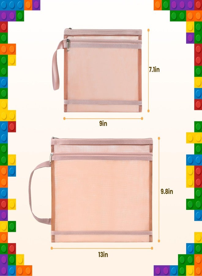 AGUZXTM 10 Pack Colored Mesh Zipper Pouch Bags,Double-Layer Nylon Puzzleets Toy Storage Organization, A4 Zipper Pouch (A4A5-2LAYERS) - Image 3