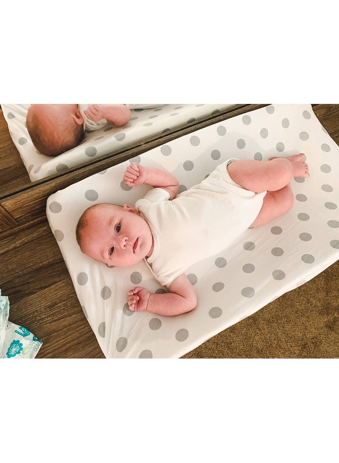 BaeBae Goods Changing Pad Cover – Premium Baby Changing Pad Covers 4 Pack – Boy or Girl Changing Pad Cover – Pure Jersey Knit Machine Washable Grey and White Changing Table Cover – Diaper Changing Pad Cover Sheets  - Image 2