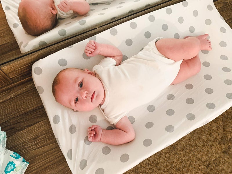 BaeBae Goods Changing Pad Cover - Premium Baby Changing Pad Covers 4 Pack - Boy or Girl Changing Pad Cover - Pure Jersey Knit Machine Washable Grey and White Changing Table Cover - Diaper Changing Pad Cover Sheets - Image 2
