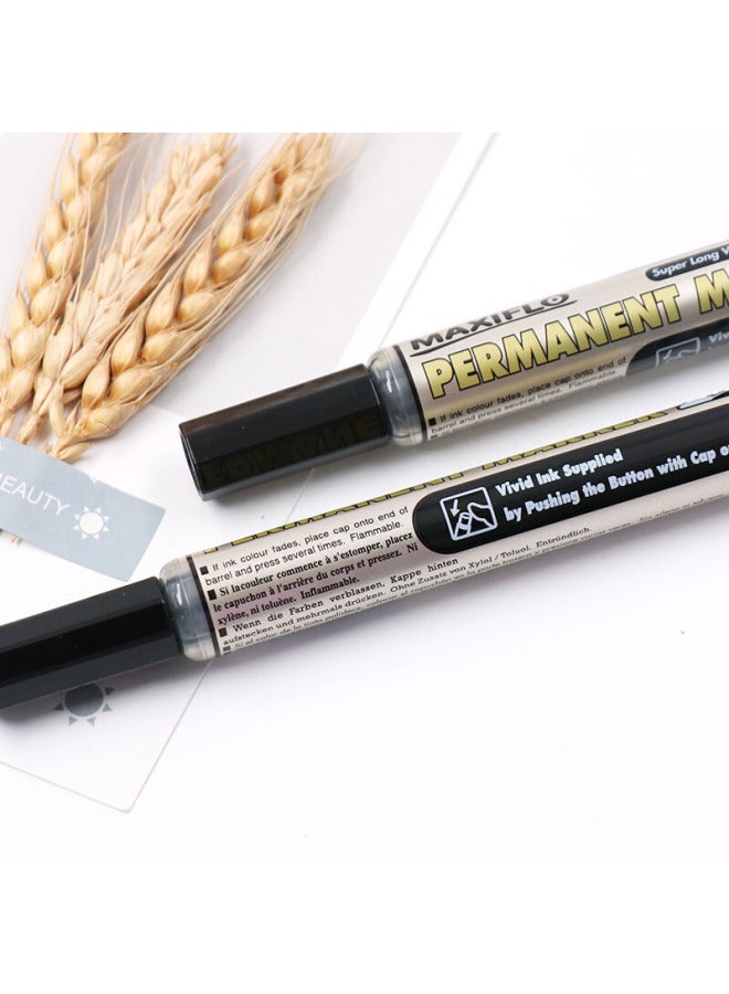 Pentel Nlf50 Large Capacity Quick-Drying Liquid Gel Pen With Push Button, Black, Pack Of 6 - Image 3