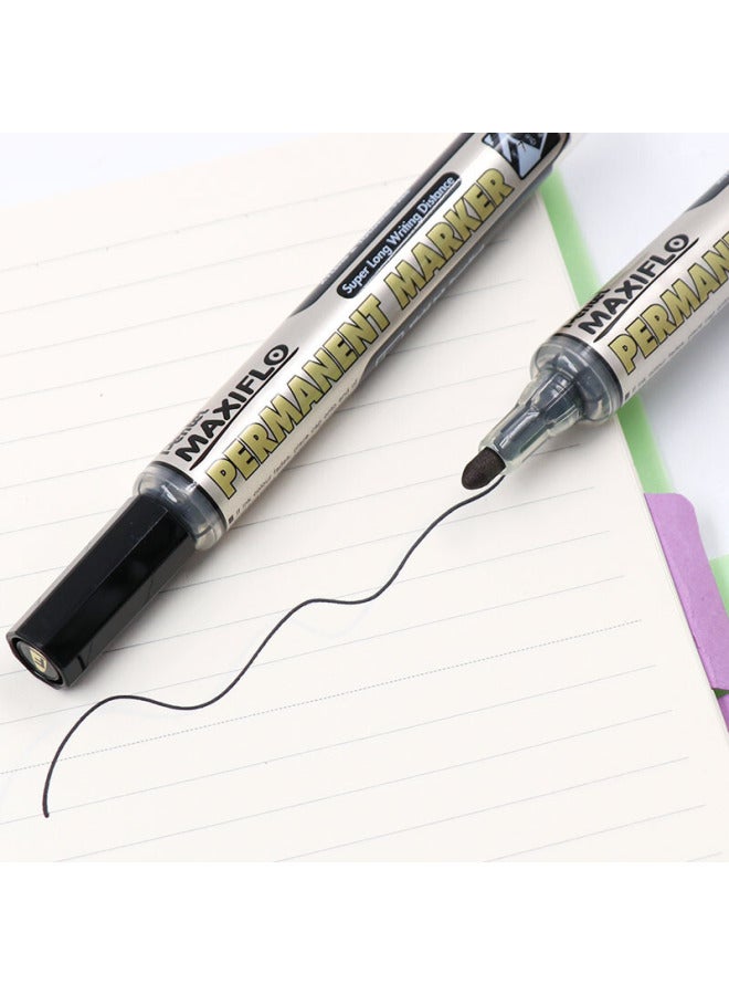 Pentel Nlf50 Large Capacity Quick-Drying Liquid Gel Pen With Push Button, Black, Pack Of 6 - Image 5