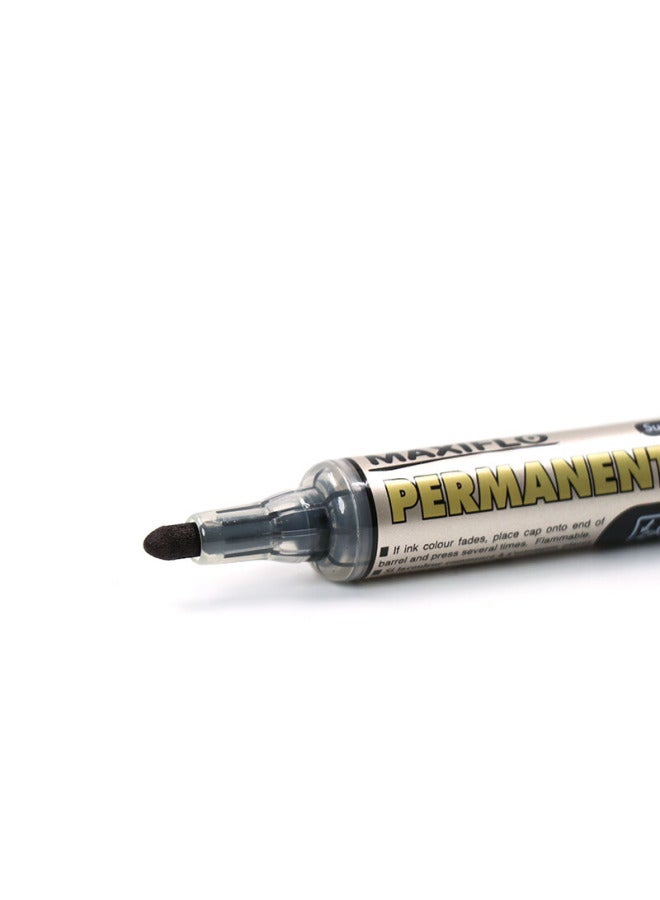 Pentel Nlf50 Large Capacity Quick-Drying Liquid Gel Pen With Push Button, Black, Pack Of 6 - Image 2