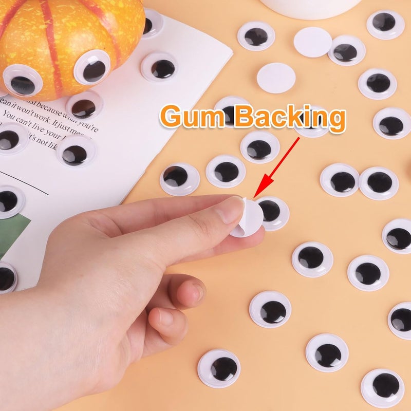CCINEE 25mm Black Googly Wiggle Eyes 100PCS with Self-Adhesive for DIY Handmade Crafts Decorations - Image 2