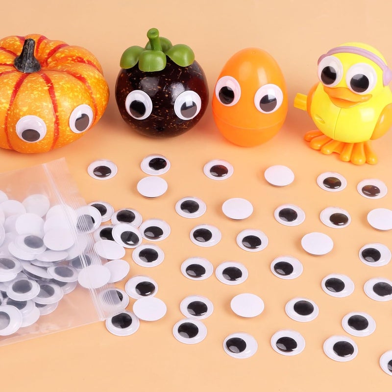 CCINEE 25mm Black Googly Wiggle Eyes 100PCS with Self-Adhesive for DIY Handmade Crafts Decorations - Image 3