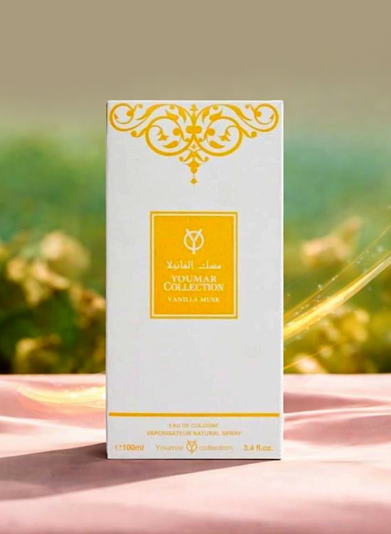 Youmar Collection No. 0043 Vanilla Musk Eau de Cologne Unisex 100ml Long-Lasting Sweet, Powdery & Musky Perfume - Image 4