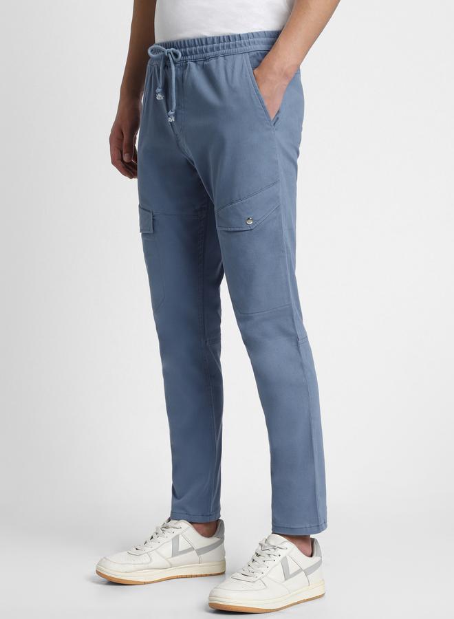 Dennis Lingo بنطال كارجو رجالي بقصّة Slim Fit باللون الأزرق الفولاذي  - Image 3