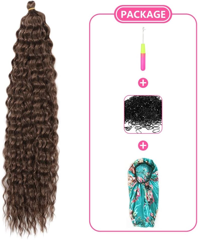 DSOAR 26 Inch 3 Packs Deep Twist Crochet Hair Crochet Braids Bohemian Curly Ocean Wave Hair Bundles Deep Wave Synthetic Hair Extensions for Women Girls - Image 4