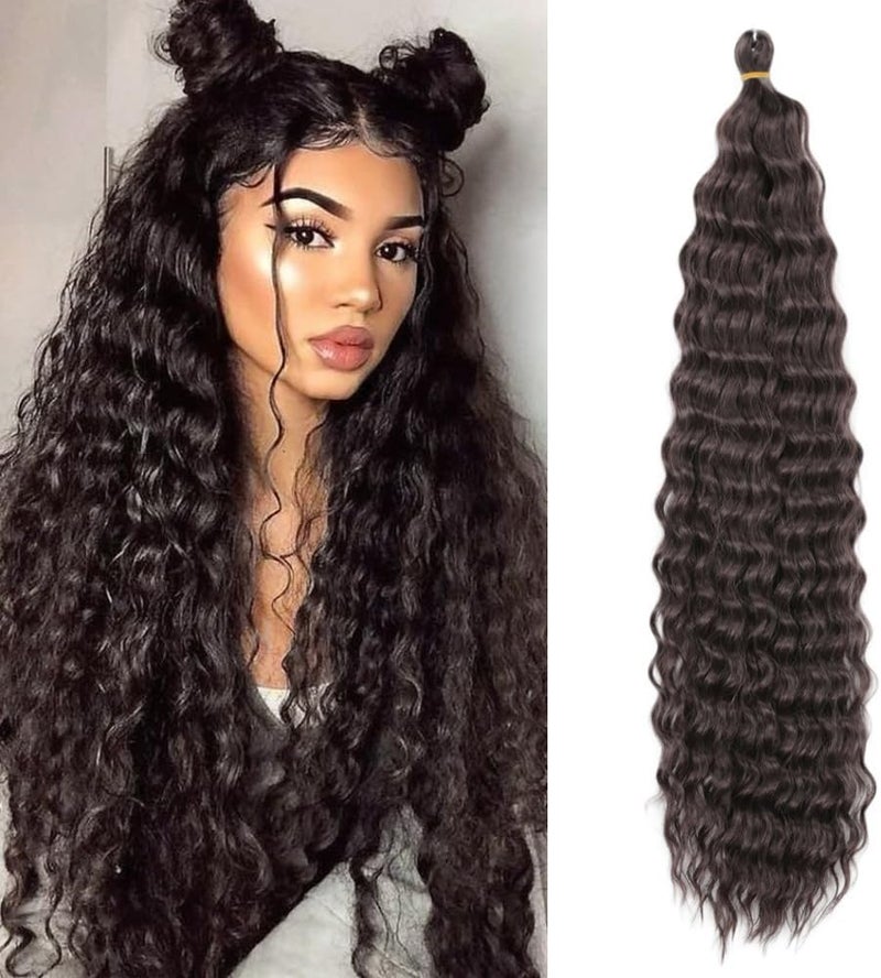 DSOAR 26 Inch 3 Packs Deep Twist Crochet Hair Crochet Braids Bohemian Curly Ocean Wave Hair Bundles Deep Wave Synthetic Hair Extensions for Women Girls - Image 1