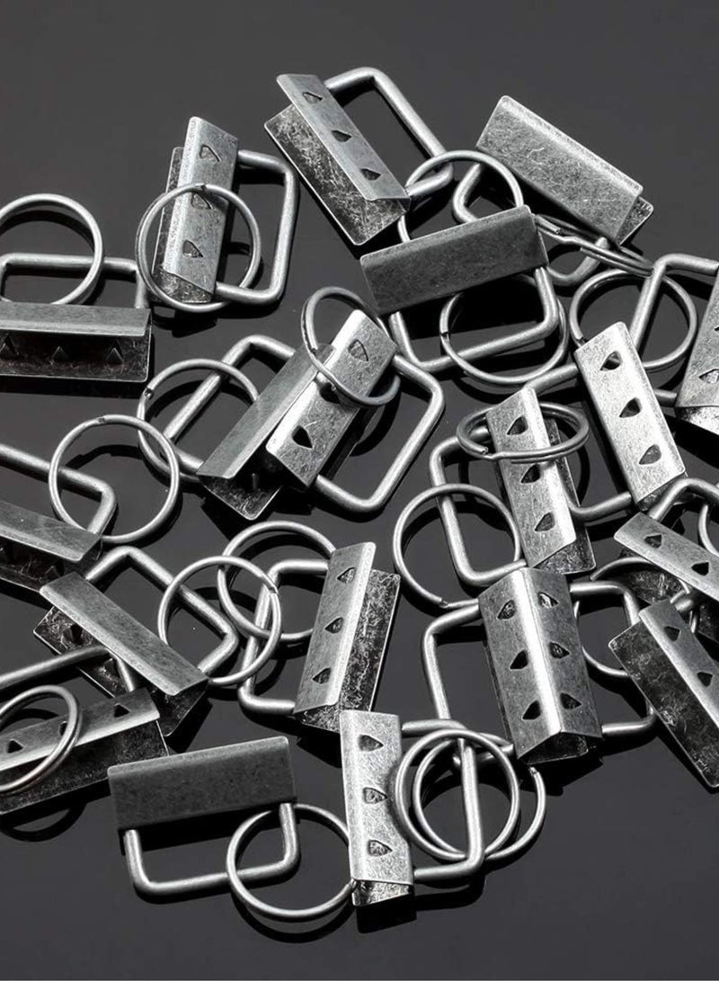 GGOOT Key Fob Pliers 1.25 Inch 20 Pcs Key Fob Hardware Dark Nickel Glass Breaking Pliers Tools with Keychain Split Rings Webbing Fabric Strapping with Rubber Tips  - Image 2