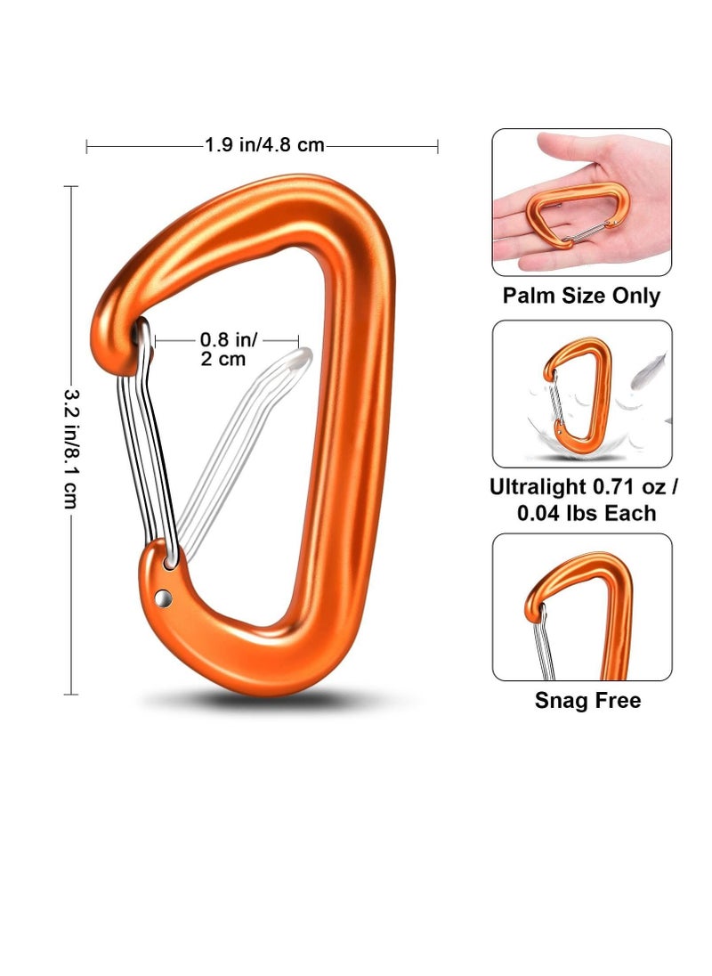 Generic - Carabiner Clips, 4 Pack, 12KN (2697 lbs) Heavy Duty Caribeaners for Camping, Hiking, Outdoor and Gym etc, Small Carabiners for Dog Leash and Harness, Black and Orange - Image 1