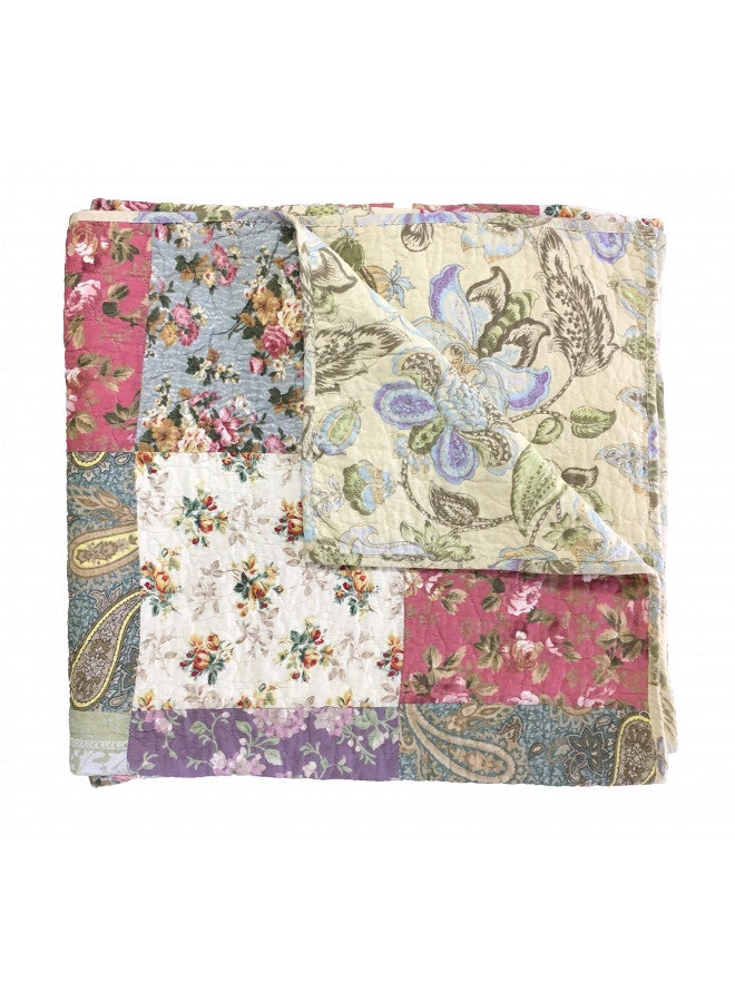Greenland Home Greenland Home Blooming Prairie Quilted Patchwork Throw  - Image 3