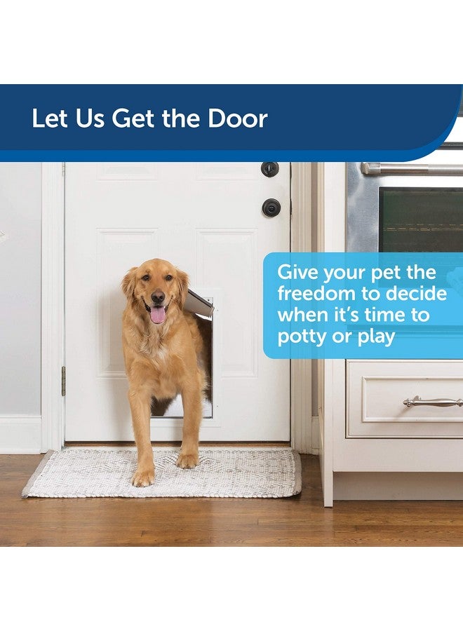 PetSafe Freedom Aluminum Pet Door for Dogs and Cats, Medium, White, Tinted Vinyl Flap - Image 1