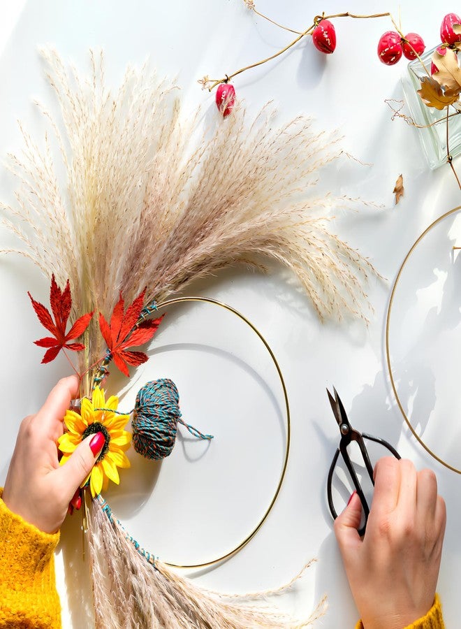 STOBAZA 10 Pack Metal Floral Hoops with Stands for Wedding Table Centerpieces- 12 Inch Gold Metal Floral Rings for DIY Macrame & Knotting Wreath Dream Catcher Rings Crafts - Image 5