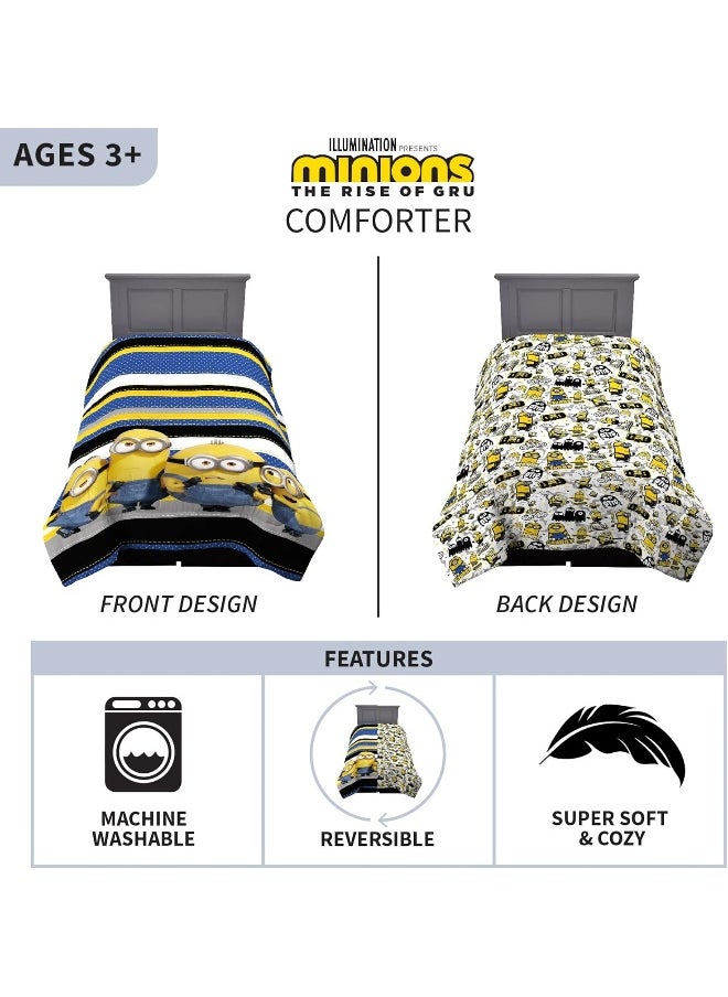 Franco Franco Kids Bedding Super Soft Reversible Comforter, Twin/Full Size 72" x 86", Despicable Me Minions  - Image 3