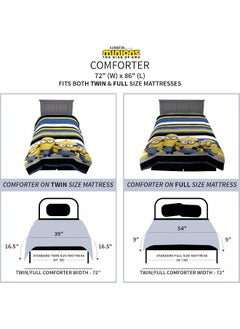 Franco Franco Kids Bedding Super Soft Reversible Comforter, Twin/Full Size 72" x 86", Despicable Me Minions  - Image 4