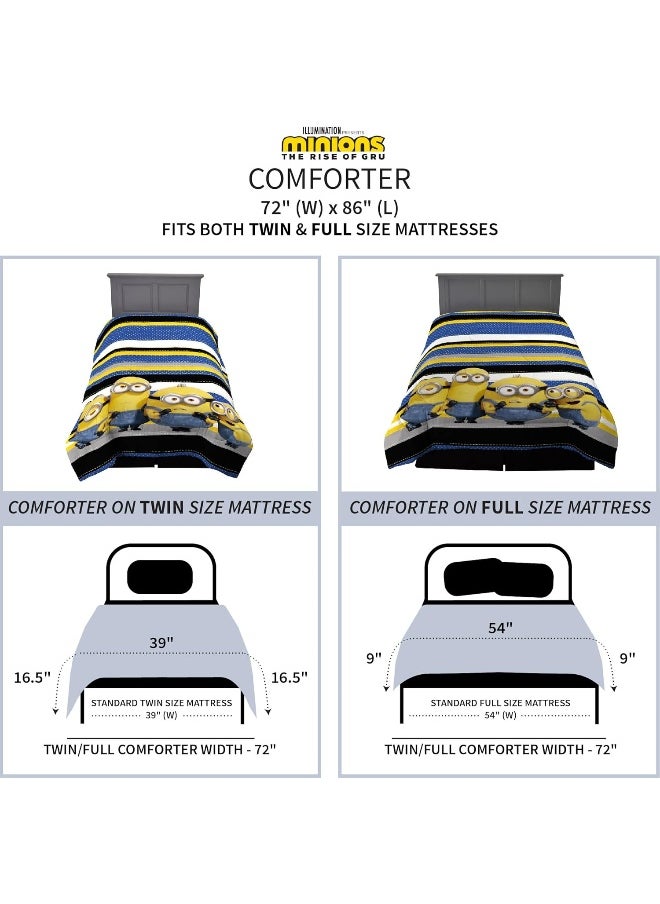 Franco Franco Kids Bedding Super Soft Reversible Comforter, Twin/Full Size 72" x 86", Despicable Me Minions  - Image 4