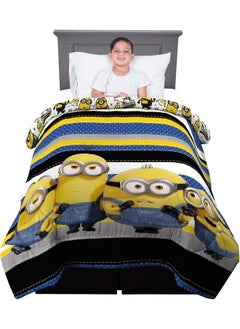 Franco Franco Kids Bedding Super Soft Reversible Comforter, Twin/Full Size 72" x 86", Despicable Me Minions  - Image 1
