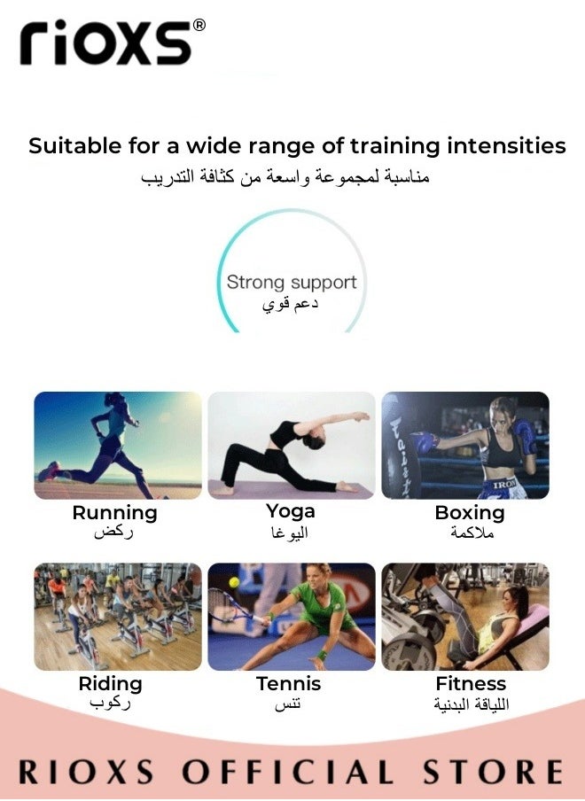 RIOXS - Seamless Sports Bra, Wirefree Yoga Bra with Removable Pads for Women, Full Coverage Bra with Mesh Panel in the Back, Especially Designed for the Medium and High Impact Sport - Image 1