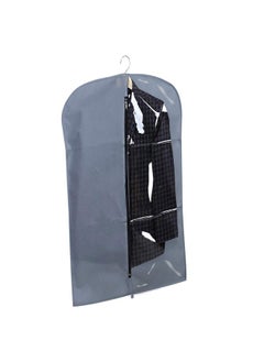 Kuber Industries Kuber Industries Half Transparent Blazer Cover|Suit covers with zip for Men, Women|Cloth Organizer for Wardrobe|Transparent Window & Premium Zipper|Pack of 4 (Grey)  - Image 5