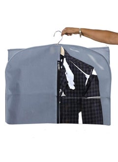 Kuber Industries Kuber Industries Half Transparent Blazer Cover|Suit covers with zip for Men, Women|Cloth Organizer for Wardrobe|Transparent Window & Premium Zipper|Pack of 4 (Grey)  - Image 2