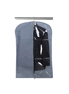 Kuber Industries Kuber Industries Half Transparent Blazer Cover|Suit covers with zip for Men, Women|Cloth Organizer for Wardrobe|Transparent Window & Premium Zipper|Pack of 4 (Grey)  - Image 4
