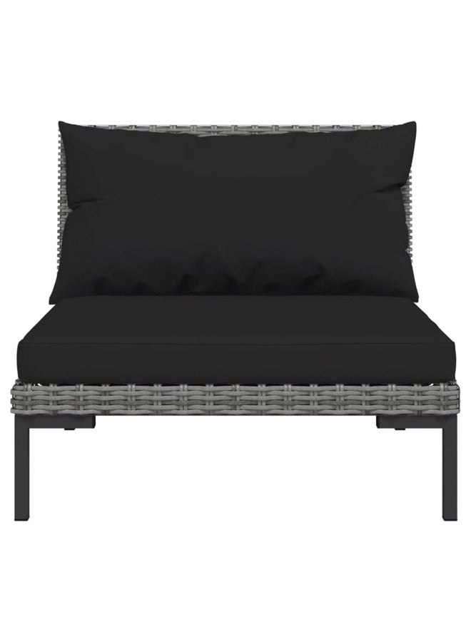 فيداكسل عدد 6 قطع طقم جلسة حديقة مع وسائد بولي روطان رمادي داكن 3099839 - Image 3