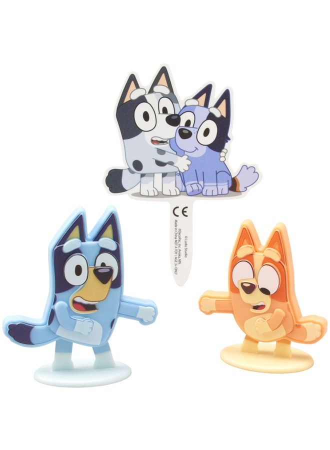 DecoPac زينة كعكة من Decoset® Bluey Dance Mode مكونة من 3 قطع مع شخصيات Bluey وBingo وكعكة وجوارب من مادة البولي بيك لحفلات أعياد الميلاد والاحتفالات - Image 3