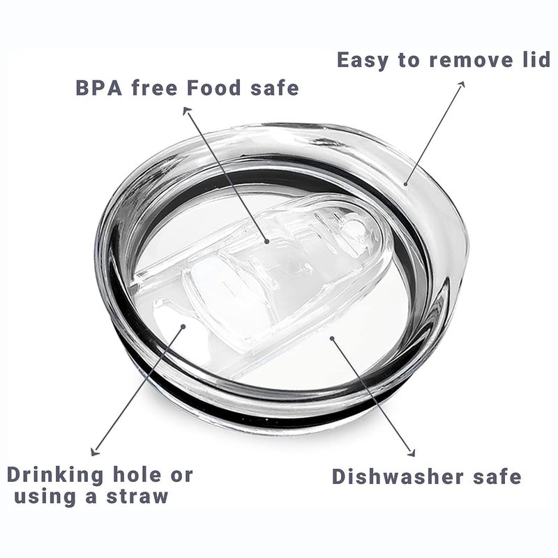 ZUIHUI 20 oz Skinny Replacement Lids Tumbler Replacement Lids Plastic Splash Resistant Lids Covers Spill Proof Skinny Tumbler Lid Cup Covers for Mouth Tumbler Cooler Cup (Clear, 2Pack)  - Image 3