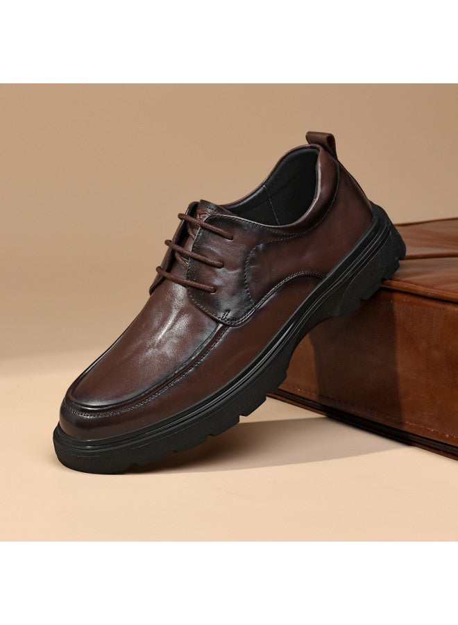 Septwolves Top Grain Leather】2025 Autumn New Business Casual Shoes Men's British Style Hand-carved Pattern Fashion Leather Shoes - Image 3