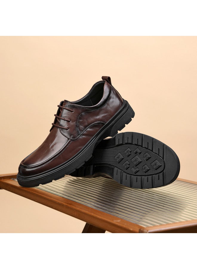 Septwolves Top Grain Leather】2025 Autumn New Business Casual Shoes Men's British Style Hand-carved Pattern Fashion Leather Shoes - Image 5