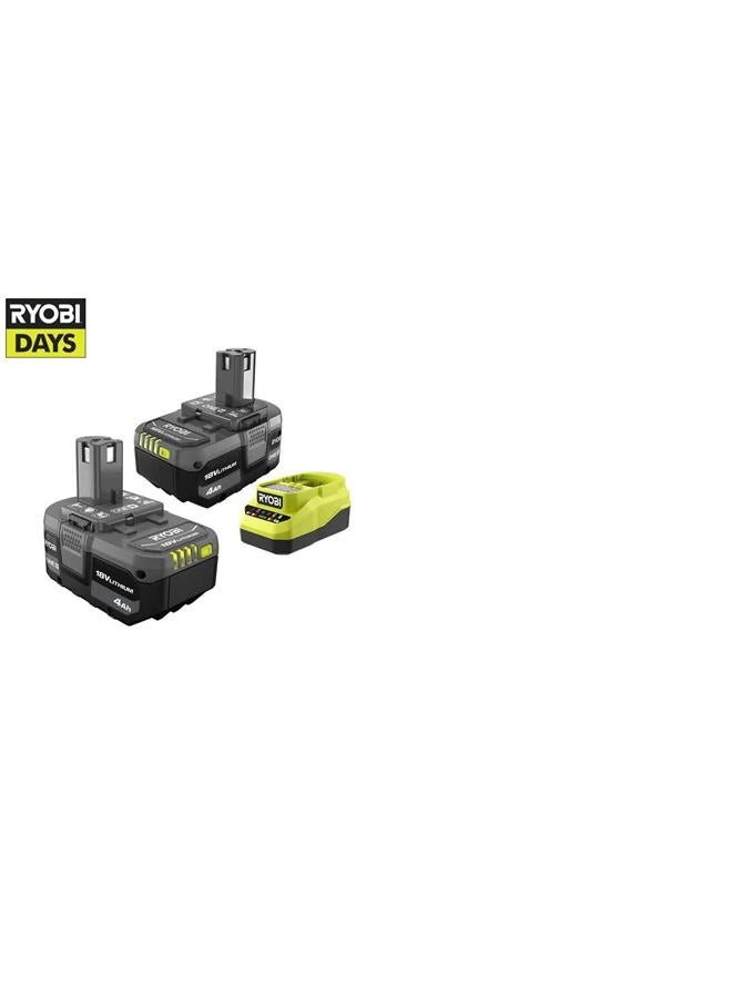 Ryobi MOOH generic1 Ryobi ONE+ 18V Lithium-Ion 4.0 Ah Battery (2-Pack) and Charger Kit, 1 (PSK006) - Image 4