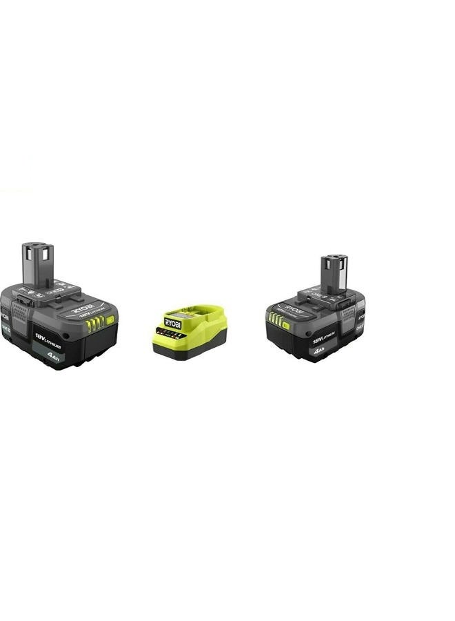 Ryobi MOOH generic1 Ryobi ONE+ 18V Lithium-Ion 4.0 Ah Battery (2-Pack) and Charger Kit, 1 (PSK006) - Image 1