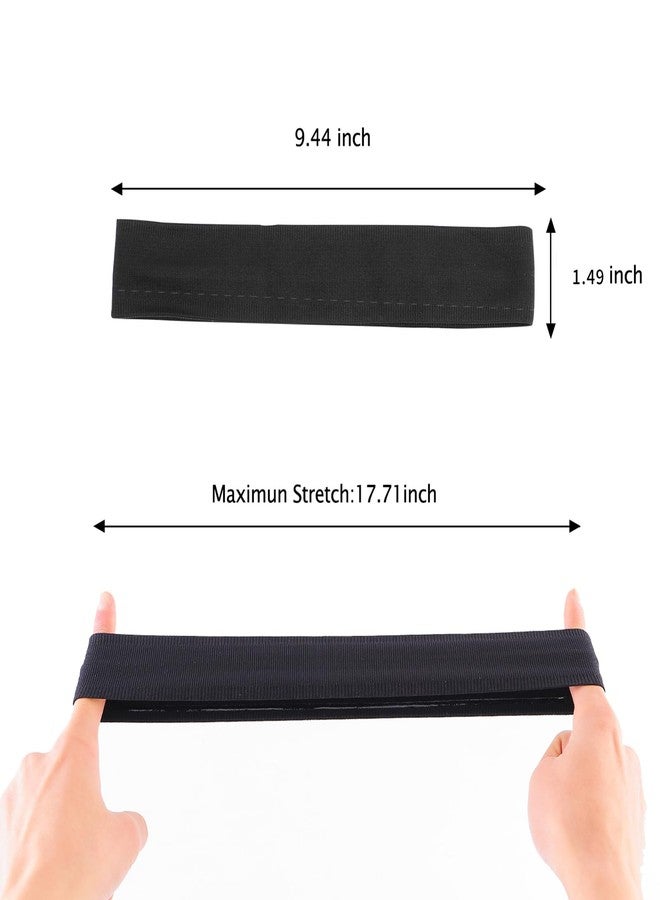 ONEYE Black Workout Headbands for Women Men Non Slip Sport Silicone Sweatbands Elastic Hair Bands Yoga Running Sports Travel Indoor Fitness Gym with 5 PCS - Image 4