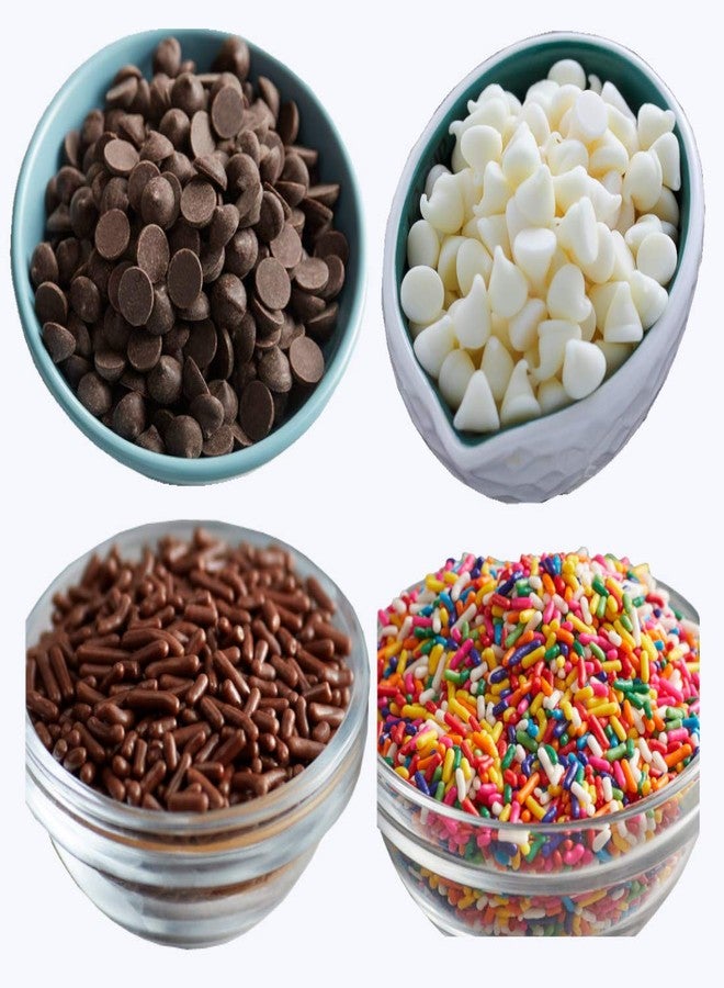 Pramix Premium Cake Decorative Combo of Sprinkles, Dark Chocolate Chips and Milk Chocolate chips 200 gm (Eack Pack Wt. 50 gm) - Image 2