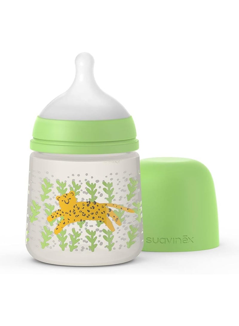 Suavinex Feeding Bottle 150ML|+0M|Jungle Green|Fast Flow|Physiological - BPA Free - Image 3