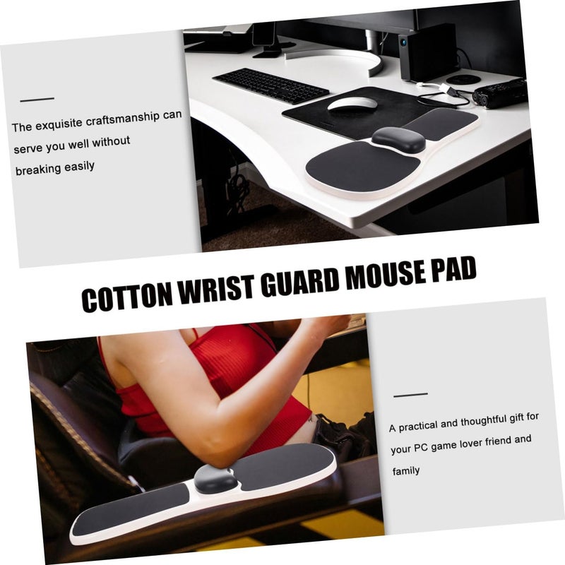 WOONEKY Memory Foam Wrist Rest Mouse Pad with Desk Expansion Board, Ergonomic Arm Support for Computer Elbow Comfort, Compatible with Office Desk and Chair Use - Image 3