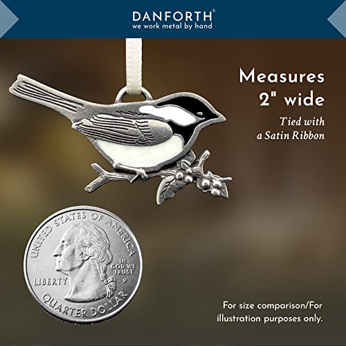 Danforth - Chickadee Christmas Bird Ornament – Handcrafted Pewter Bird Ornaments for Christmas Tree – 2" Wide, Made in USA - Image 3